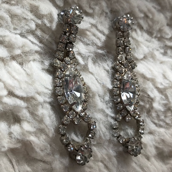 Drop Rhinestone Earrings - Picture 2 of 4